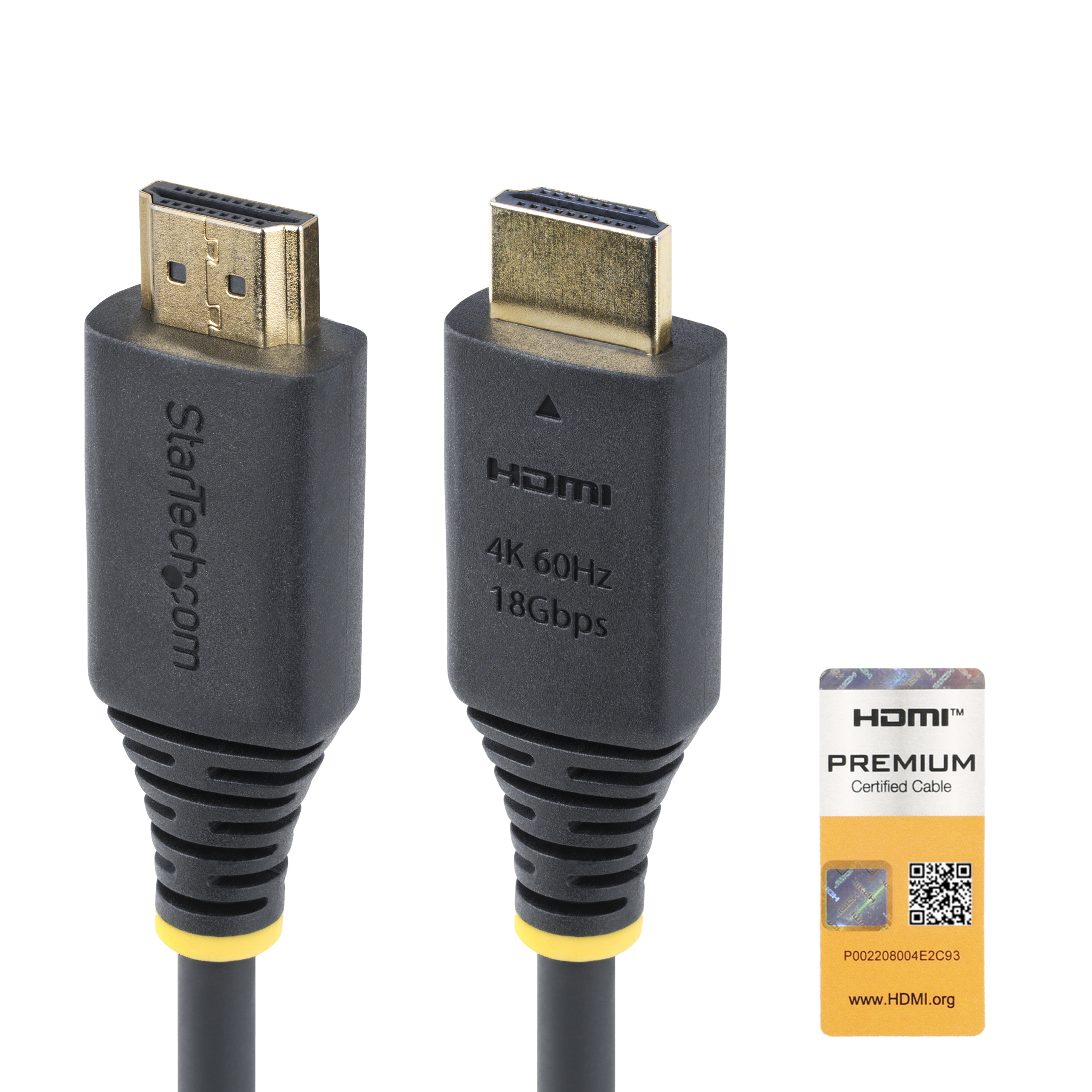 StarTech.com HDMI2CABLE-4K60-150C HDMI-kabel 1,5 m HDMI Type A (Standard) Sort