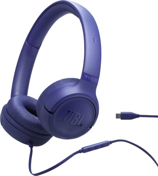 JBL Tune 530C USB C Headset Ledningsført USB Type-C Blå