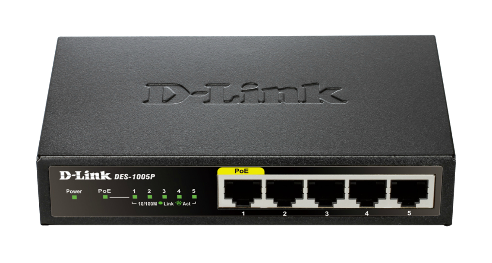 D-Link DES-1005P Ikke administreret L2 Fast Ethernet (10/100) Strøm over Ethernet (PoE) Sort