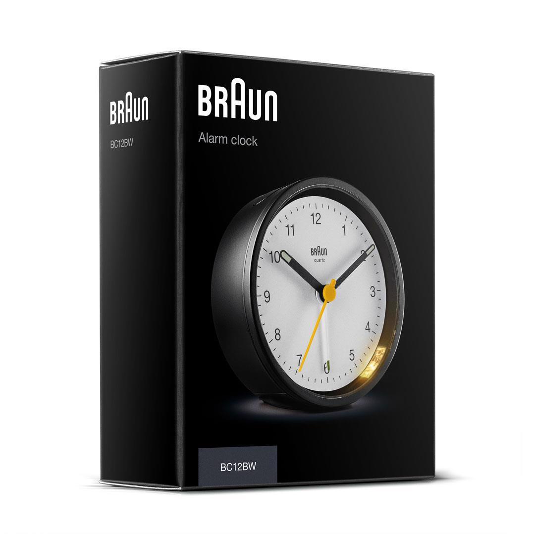 Braun BC12BW Quartz alarmur Sort, Hvid