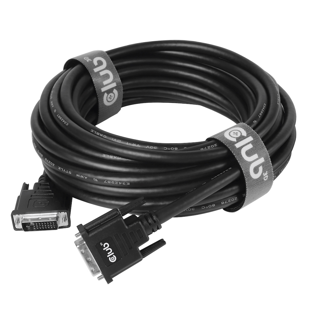 CLUB3D DVI-D DUAL LINK (24+1) CABLE BI DIRECTIONAL M/M 3m 9.8 ft 28AWG DVI kabel Sort