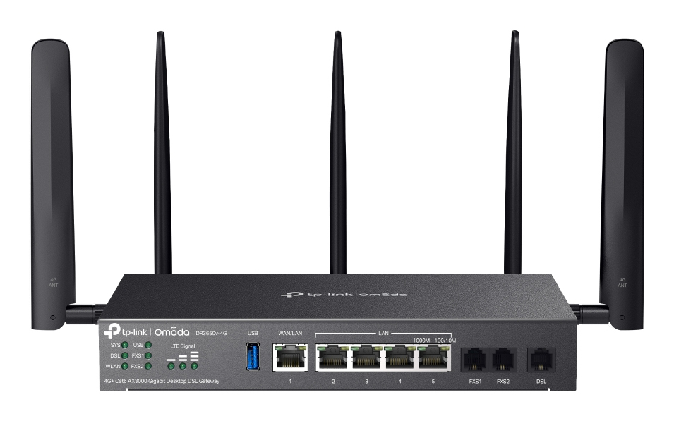 TP-Link Omada DR3650V-4G trådløs router Gigabit Ethernet Dual-band (2,4 GHz / 5 GHz) Sort