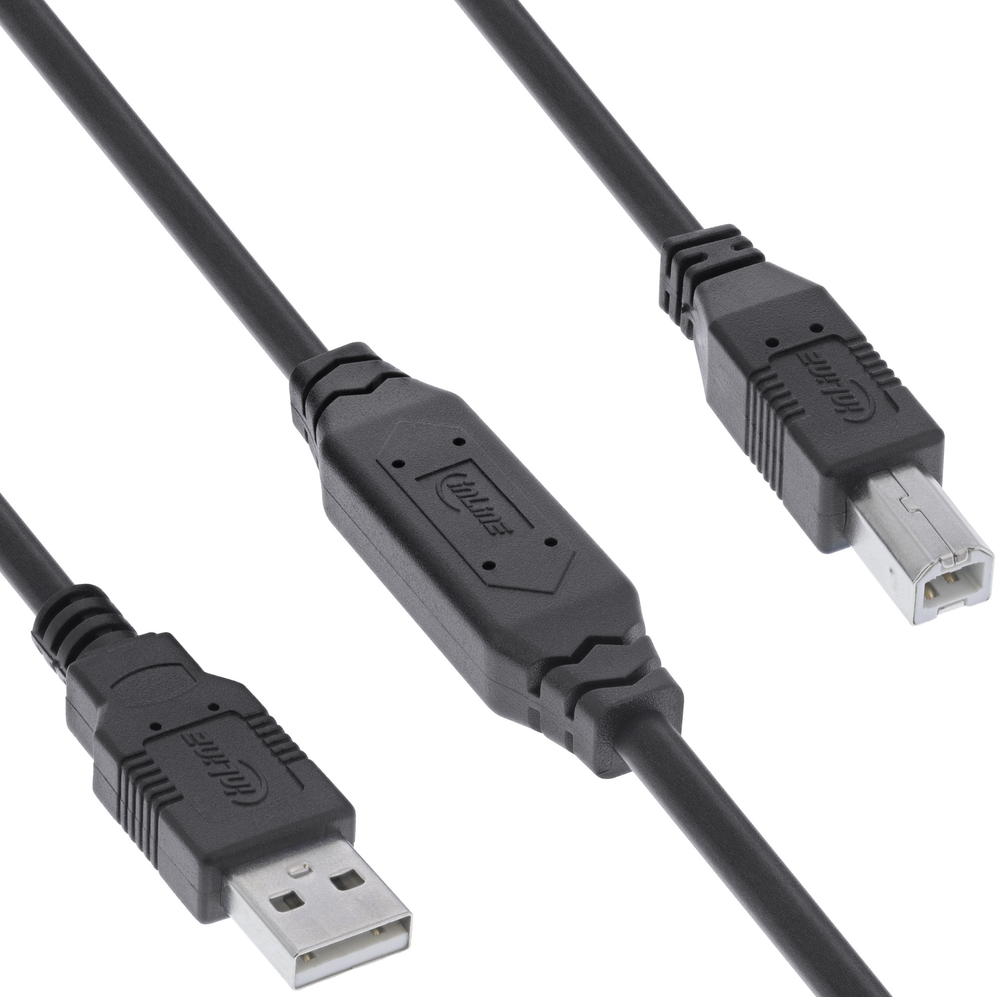 InLine 34511A USB-kabel USB 2.0 10 m USB A USB B Sort