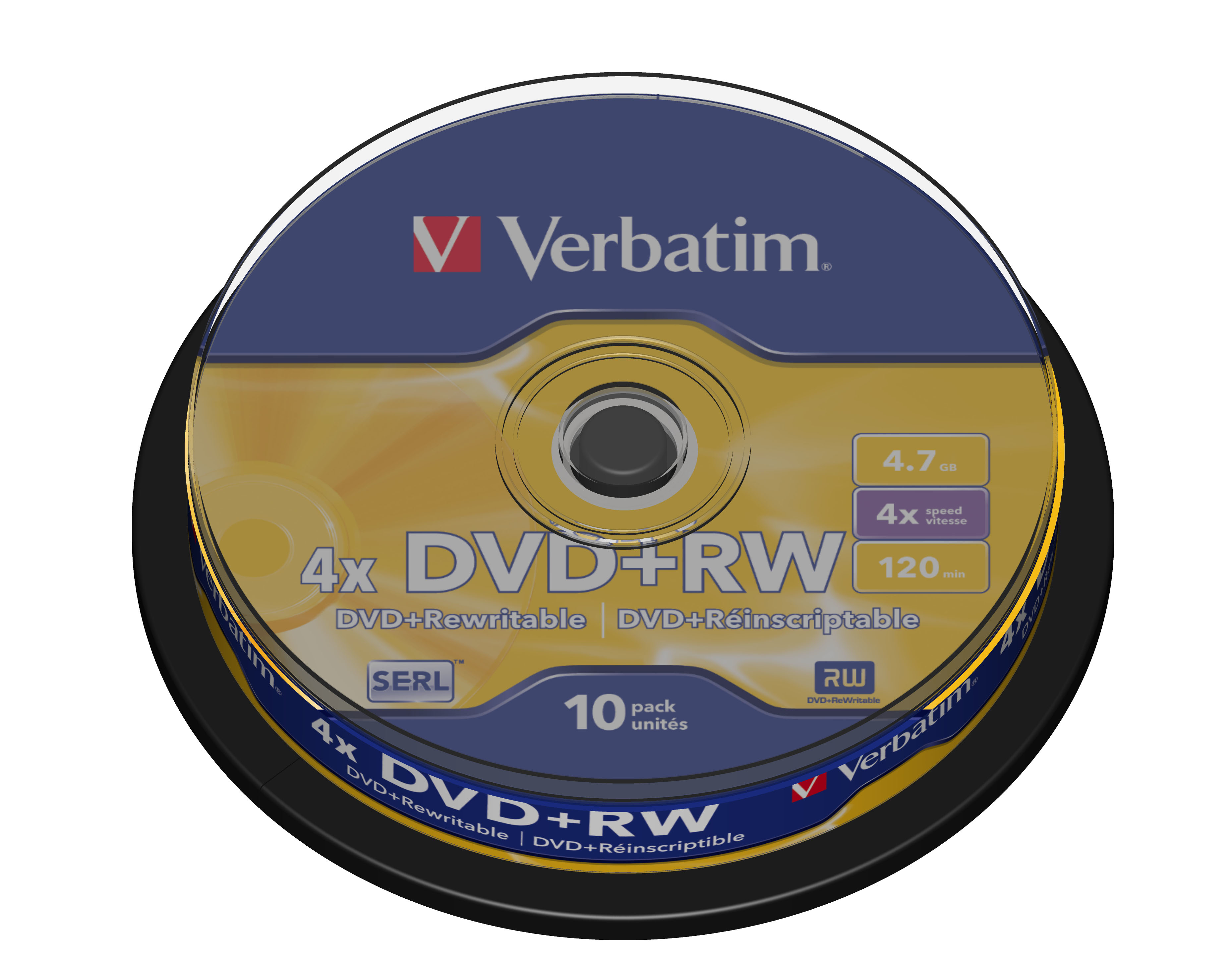 Verbatim DVD+RW Matt Silver 4,7 GB 10 stk