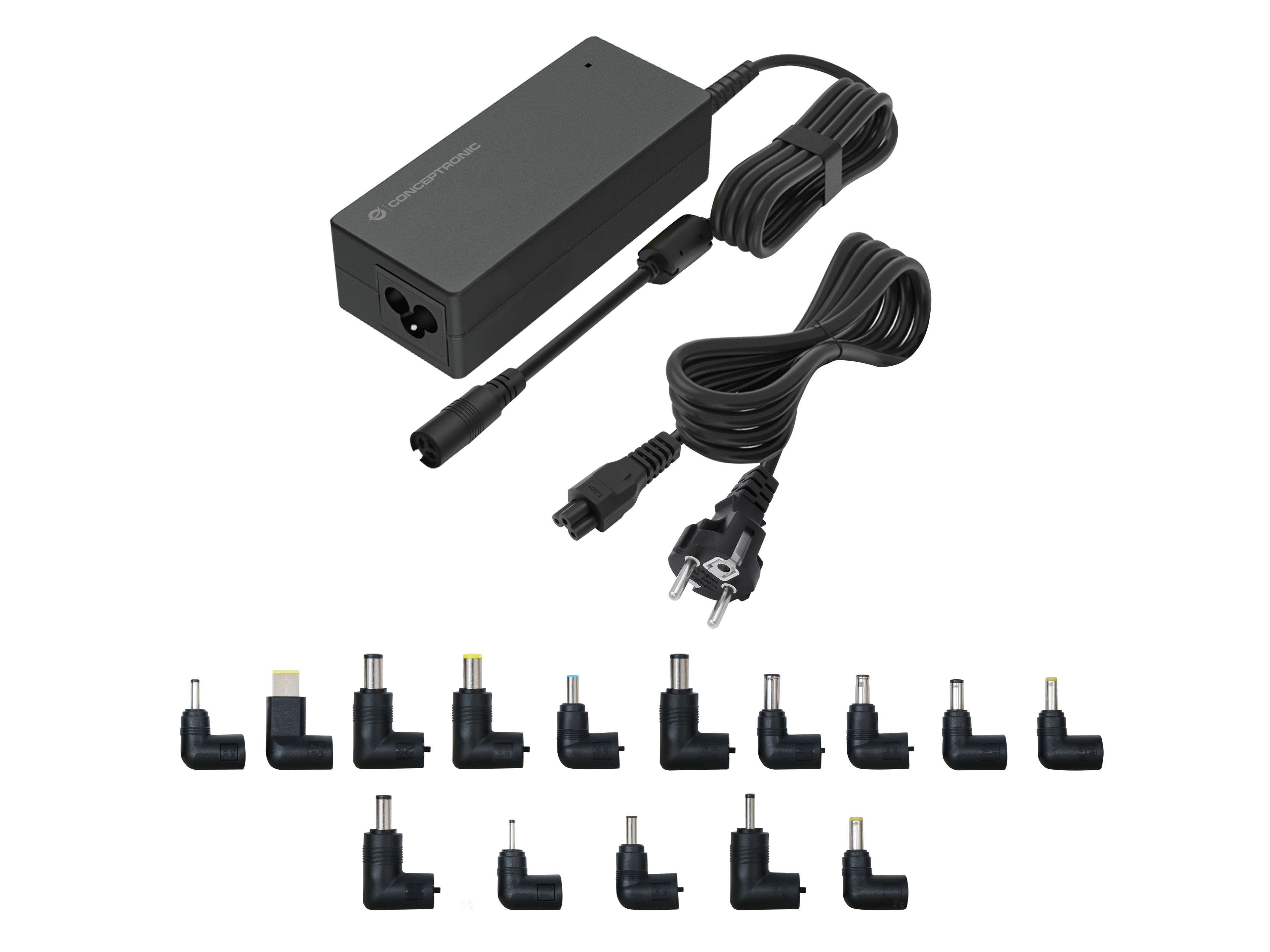 Conceptronic OZUL08B15 strømadapter og vekselret Indendørs 90 W Sort