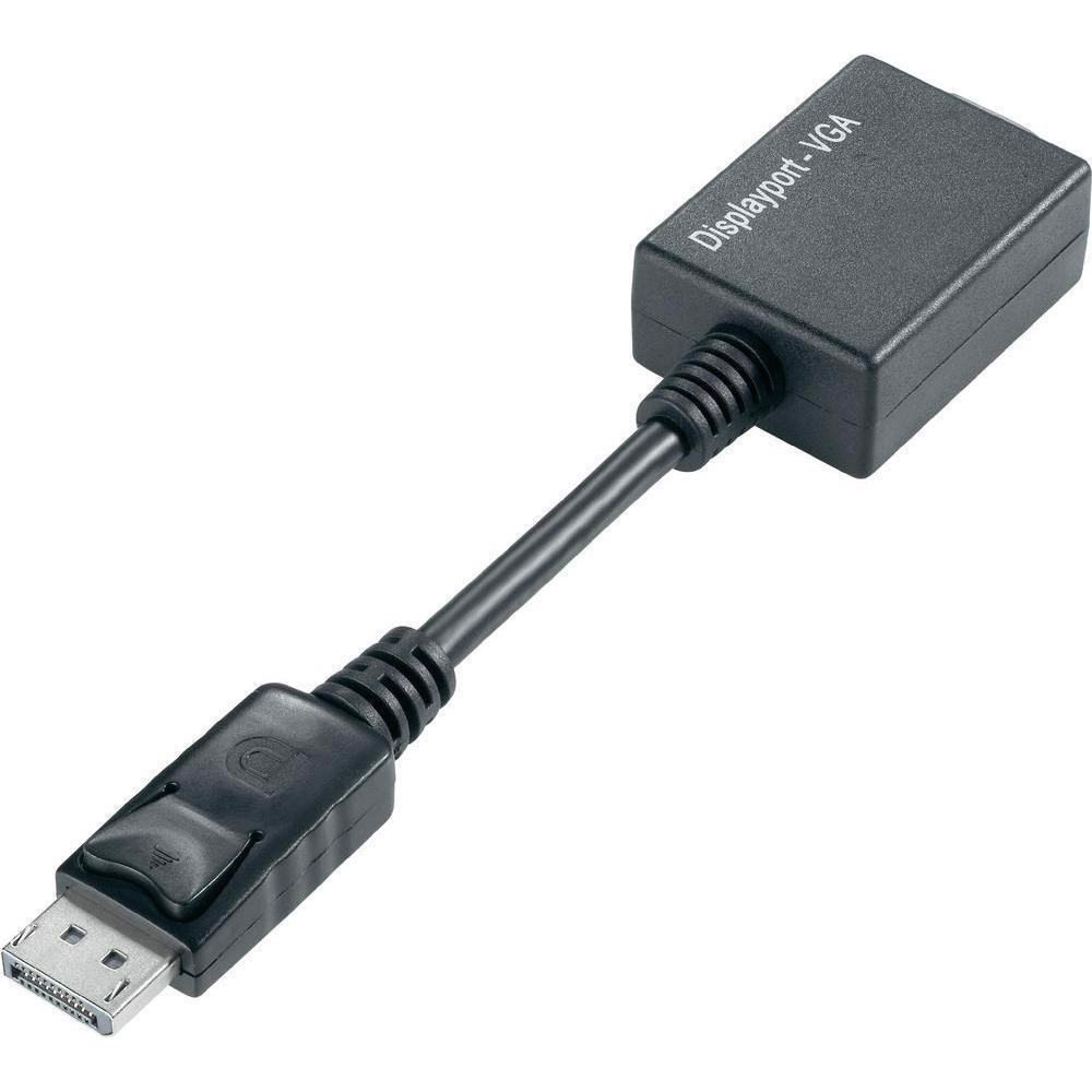 Techly DP - VGA M/F 0,07 m DisplayPort 2 x VGA (D-Sub) Sort