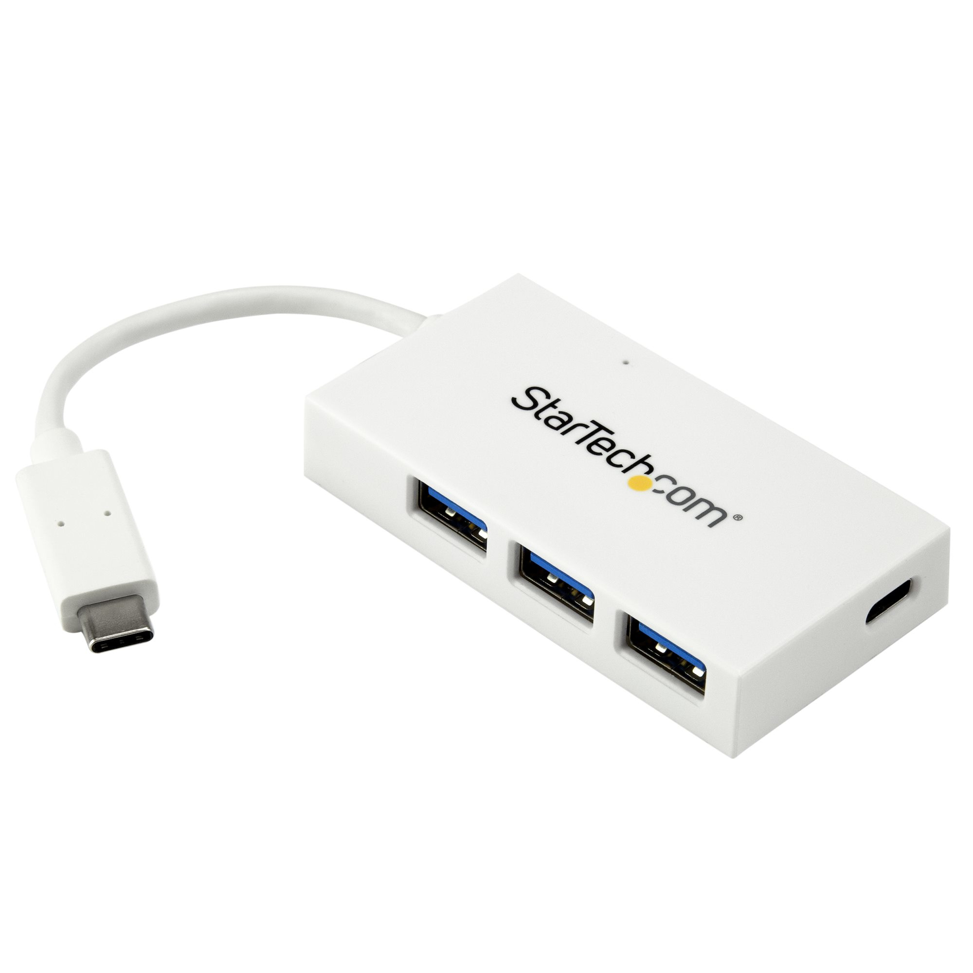 StarTech.com HB30C3A1CFBW interface hub USB 3.2 Gen 1 (3.1 Gen 1) Type-C 5000 Mbit/s Hvid