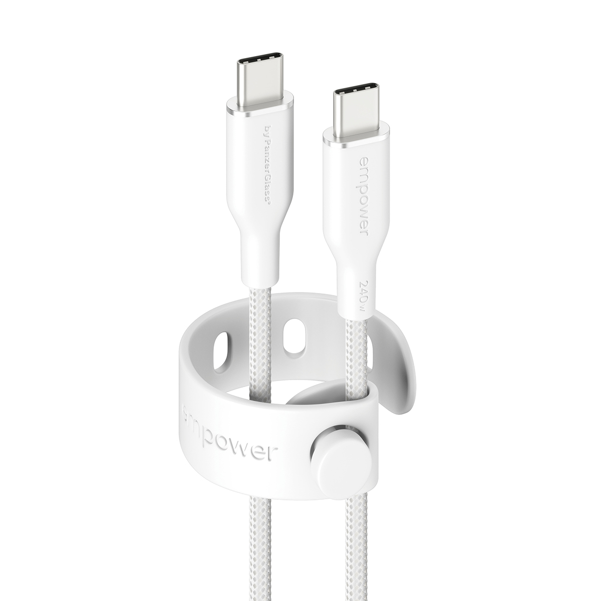 PanzerGlass empower™ by ® Racing 240W USB-C to USB-C Kabel | USB 2.0 | 2M | Silver White