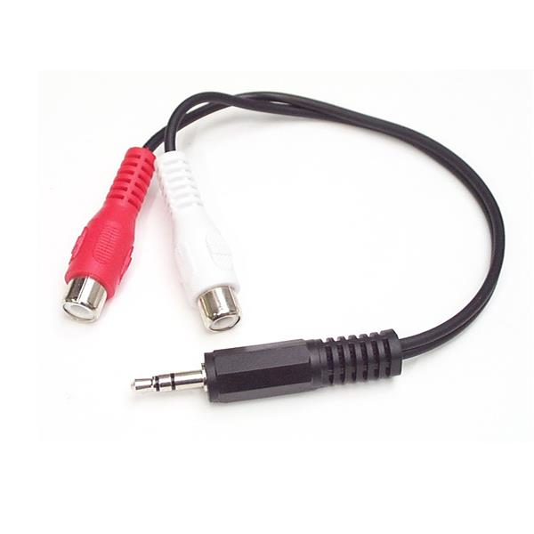 StarTech.com MUMFRCA lydkabel 0,15 m 3.5mm 2 x RCA Sort