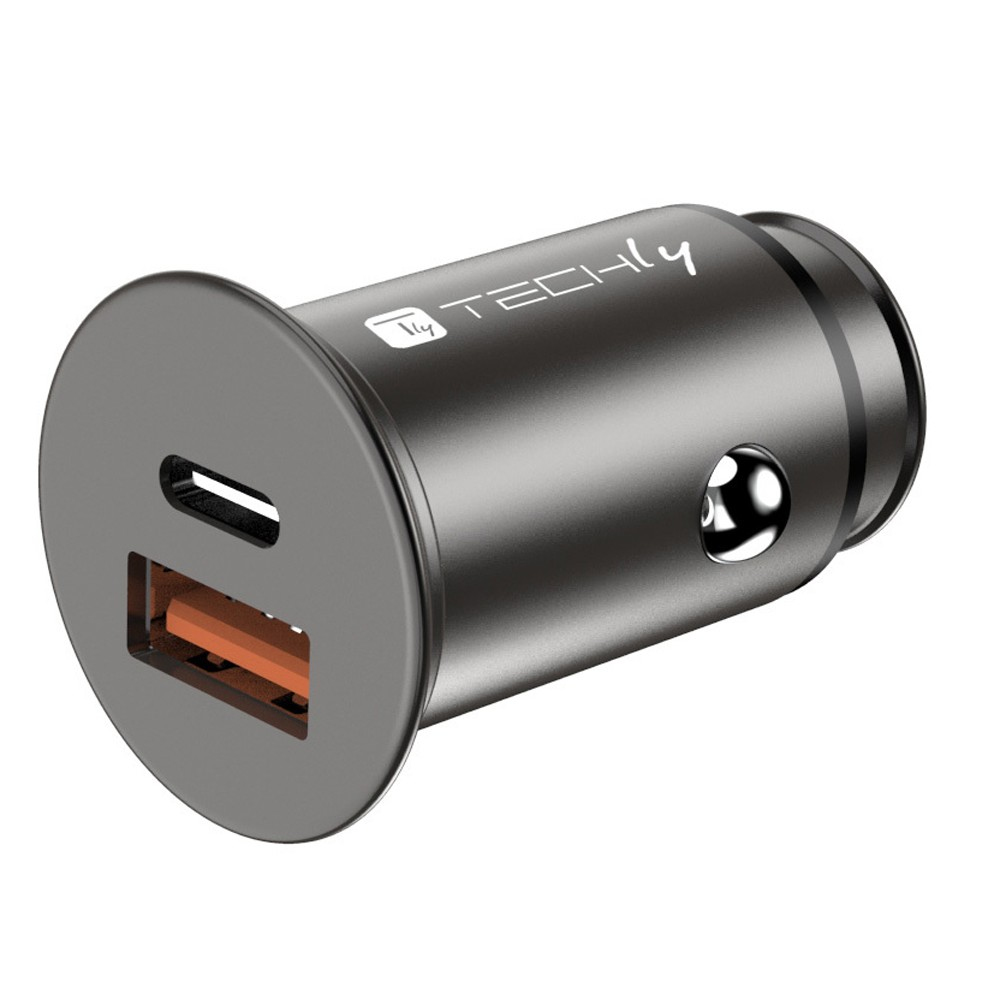 Techly IUSB2-CAR5-AC38W oplader til mobil enhed Universel Sort Cigartænder Hurtig opladning Automatisk