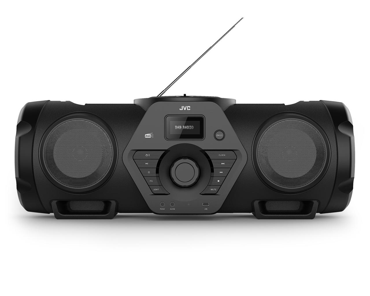 JVC RV-NB300DAB bærbar stereosystem Analog & digital 60 W DAB+, FM Sort MP3-afspilning