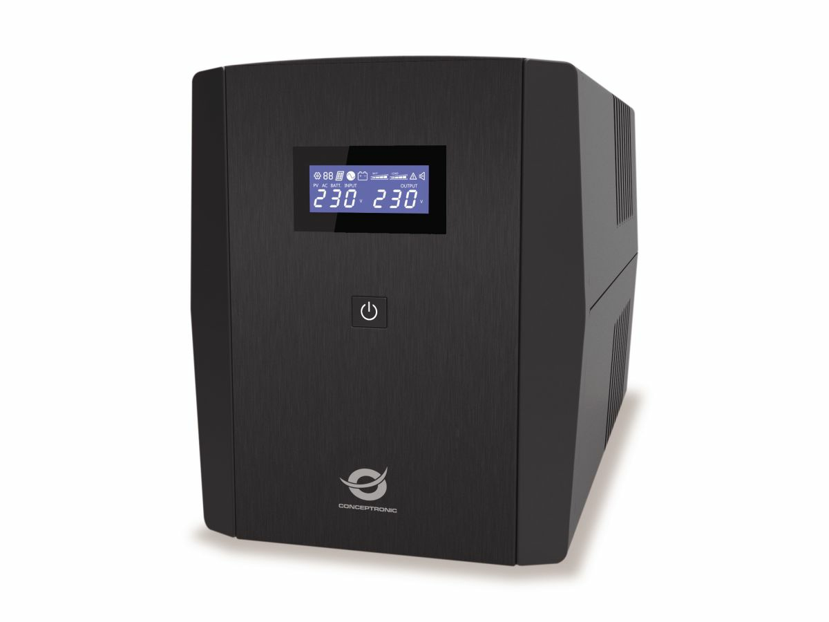 Conceptronic ZEUS08EM UPS-enhed Interaktivt indgangsstik 1,5 kVA 900 W 5 AC stikkontakt(er)
