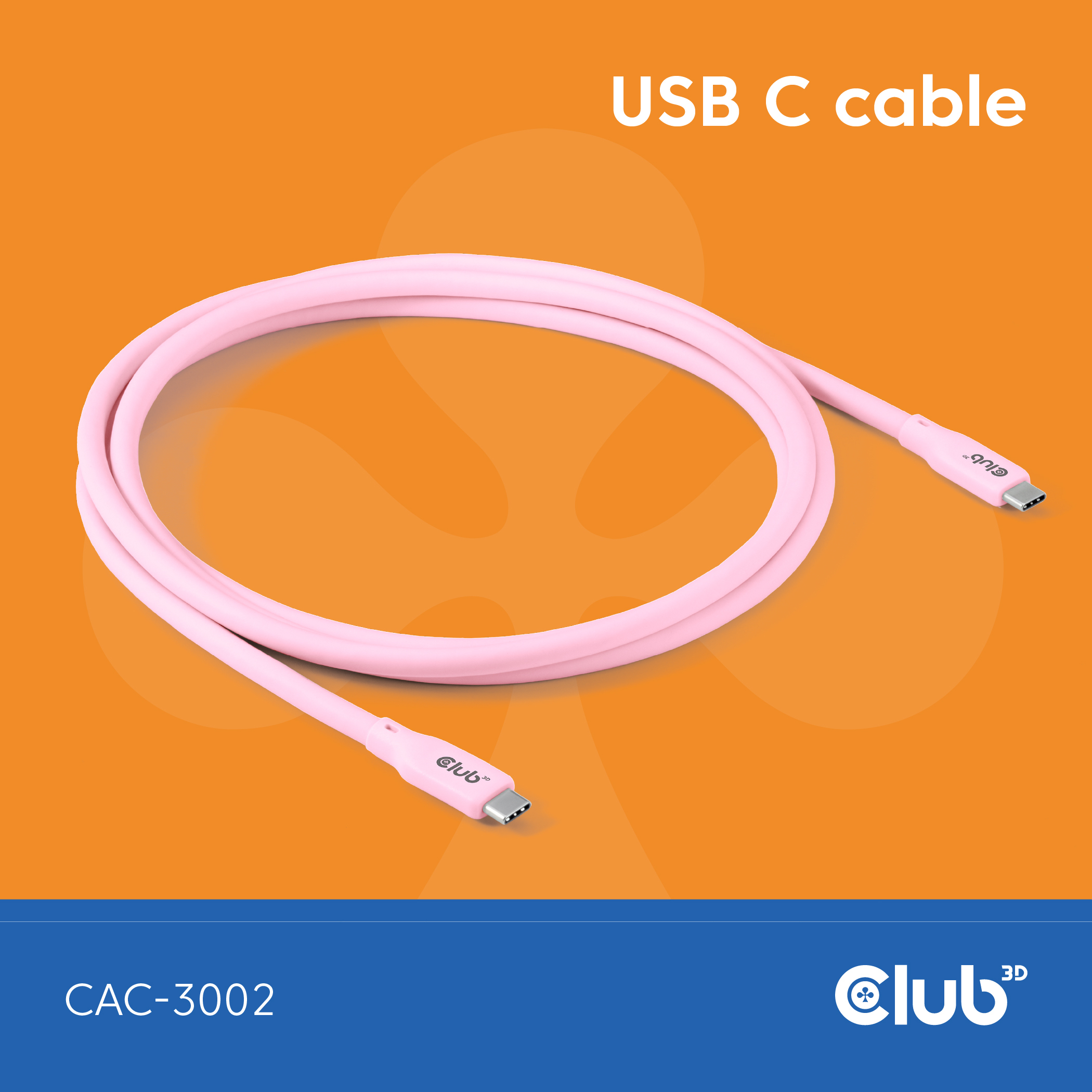 CLUB3D CAC-3002 USB-kabel USB4 Gen 3x2 2 m USB C Lyserød