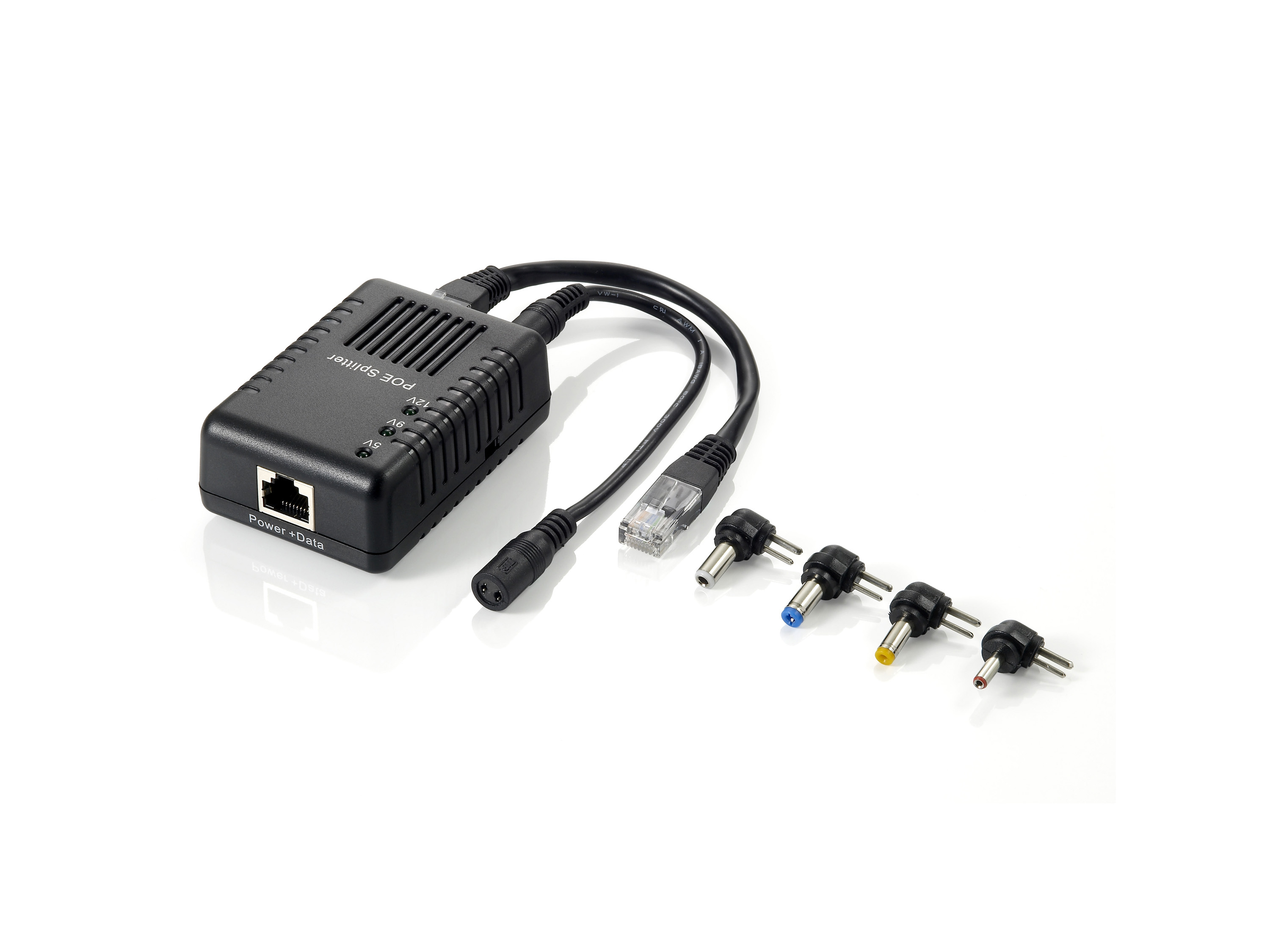 LevelOne POS-1002 netværks-splitter Strøm over Ethernet (PoE) Sort