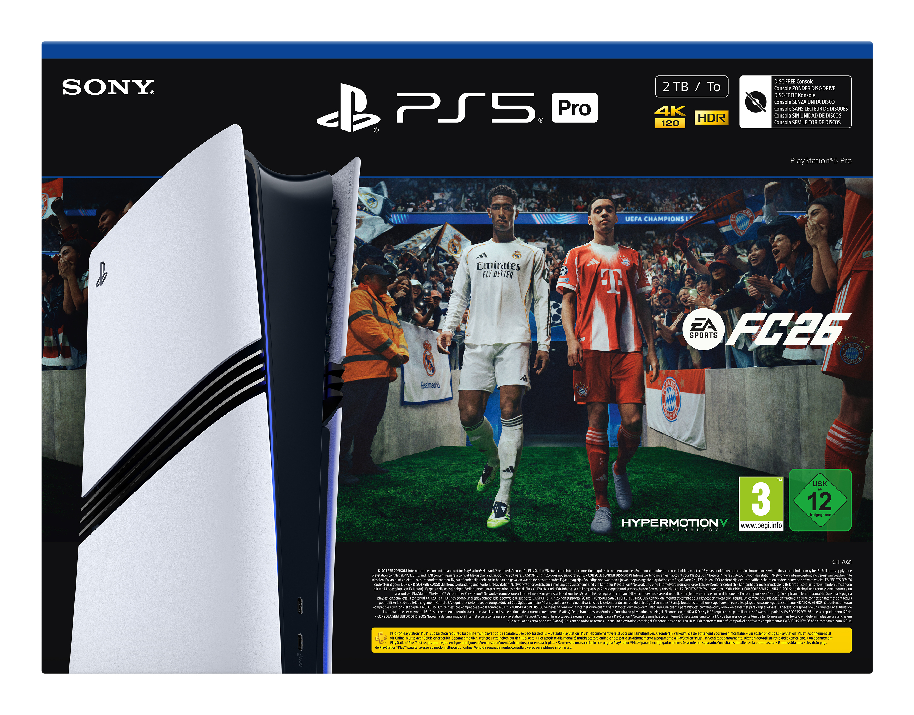 Sony PlayStation 5 Pro + EA Sports FC 26 Bundle 2 TB Wi-Fi Sort, Hvid