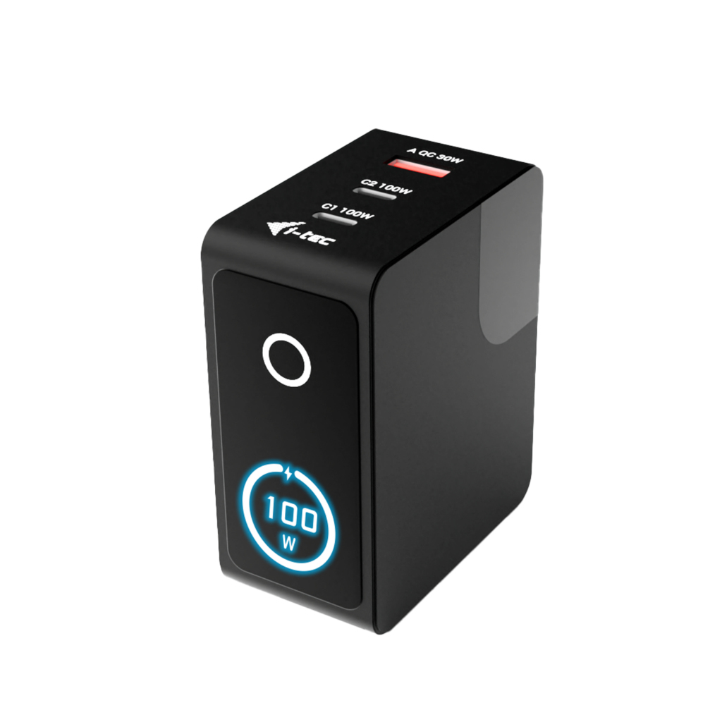 i-tec CHARGER-INTG100W oplader til mobil enhed Universel Sort Vekselstrøm Hurtig opladning Indendørs