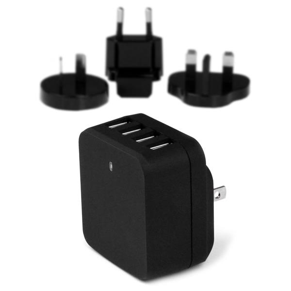 StarTech.com USB4PACBK oplader til mobil enhed Universel Sort Vekselstrøm Indendørs