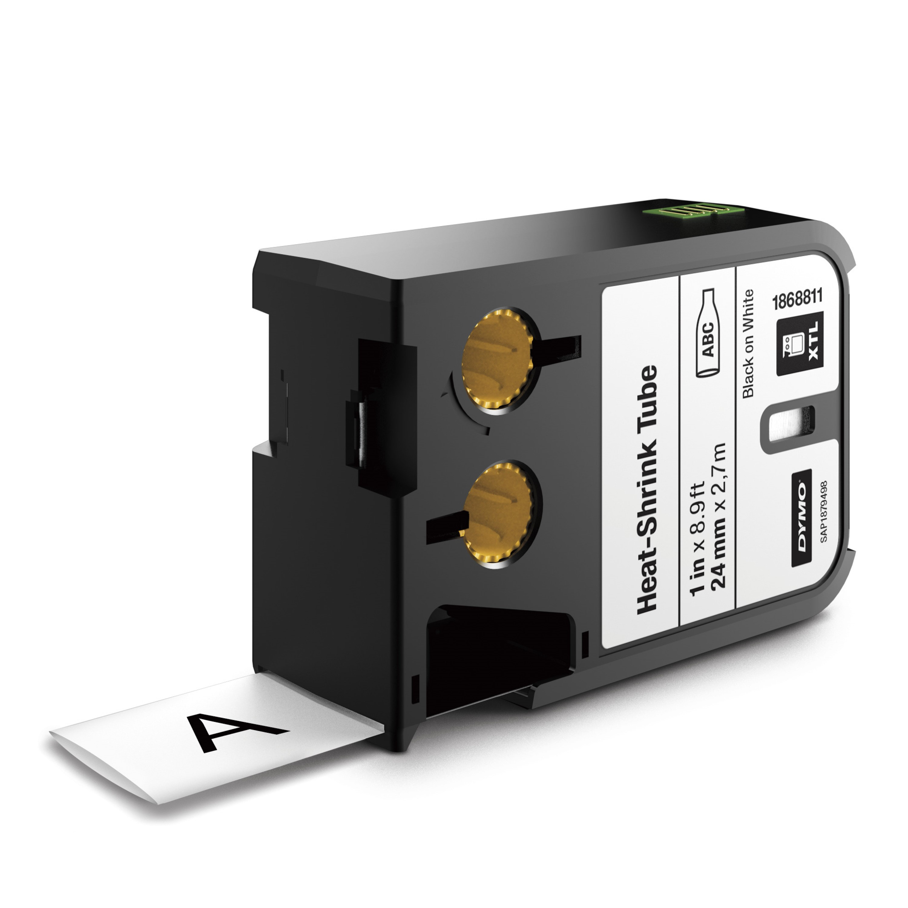 DYMO XTL Varme-krympe mærkningsrør | 24 mm x 2,7 m | Sort på hvid