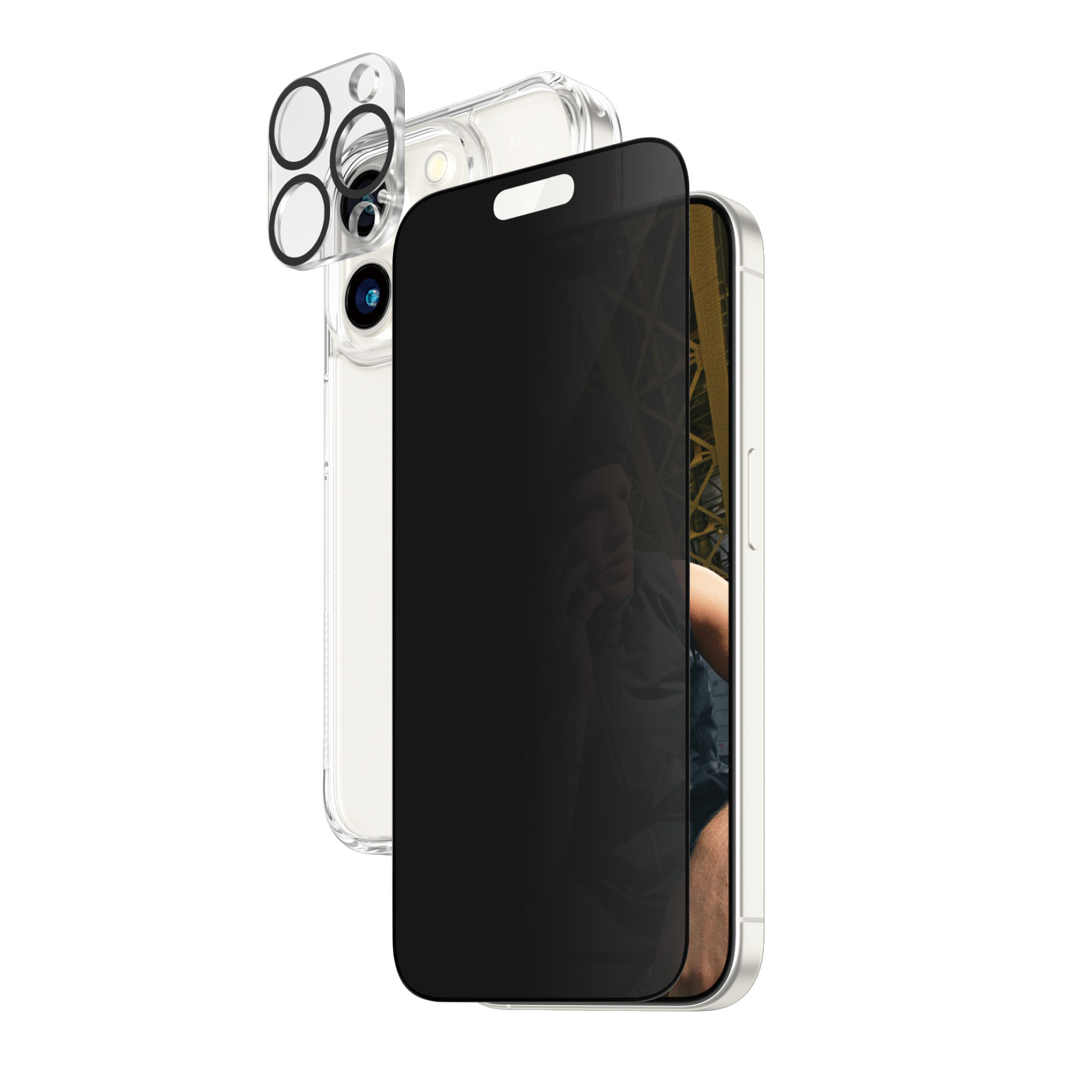 PanzerGlass ® 3-i-1 Privacy Pakke iPhone 15 Pro