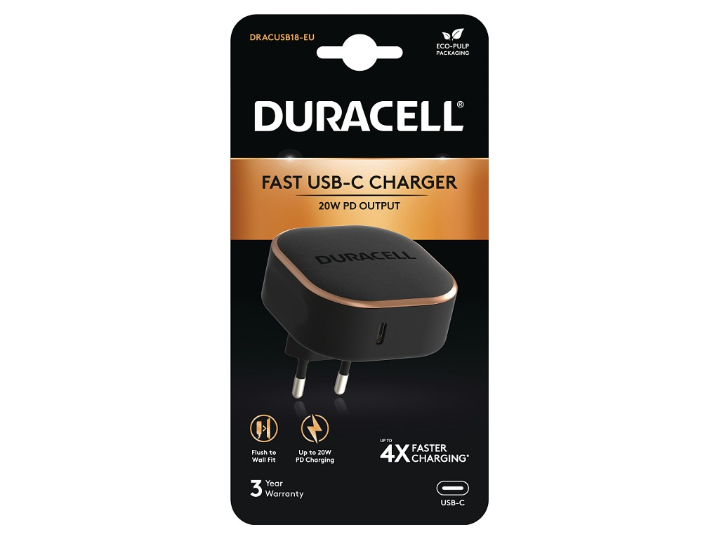 Duracell DRACUSB18-EU oplader til mobil enhed Sort