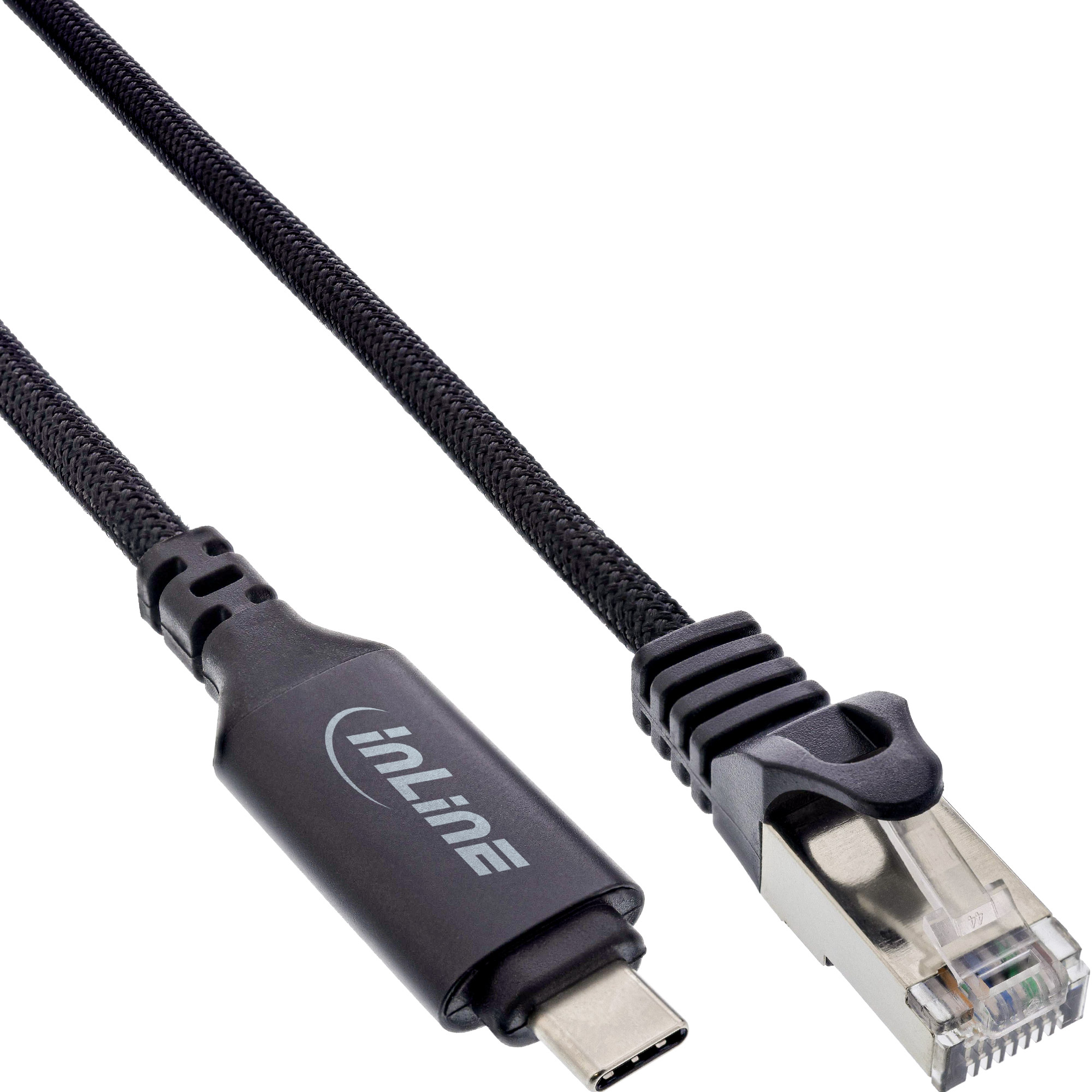 InLine 33381B kabel kønsskifter USB Type-C RJ-45 Sort