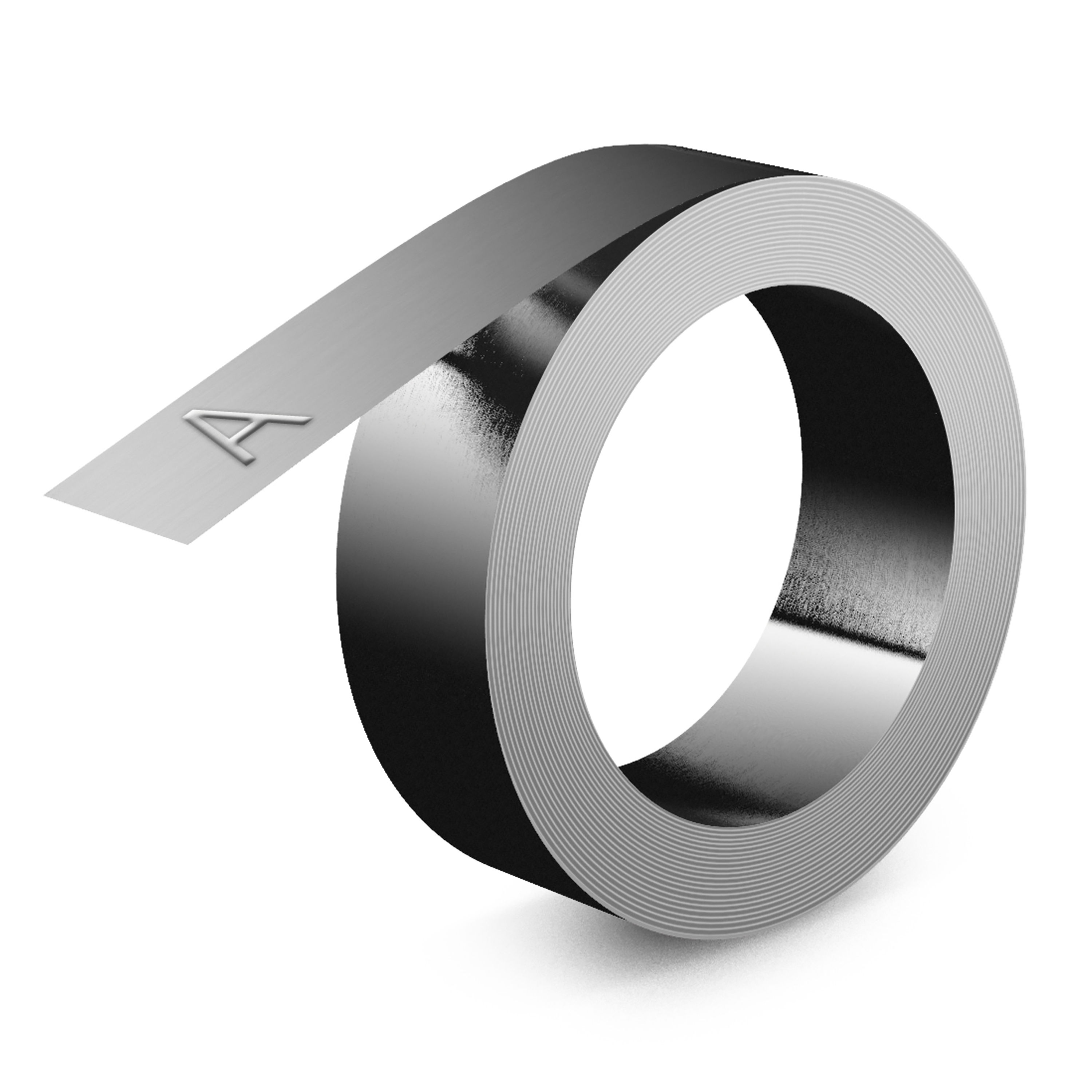 DYMO Rhino prægede etiketter i rustfrit stål | 12 mm x 6,4 m | Uden klæbestof | Kompatibel med Rhino M1011 prægemaskine | Vejrbestandig | Ideel til gør-det-selv og byggeri | Fremstillet i Europa