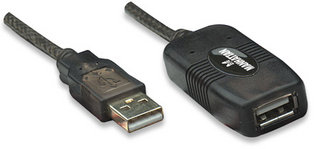 Manhattan 150248 USB-kabel USB 2.0 10 m USB A Sort