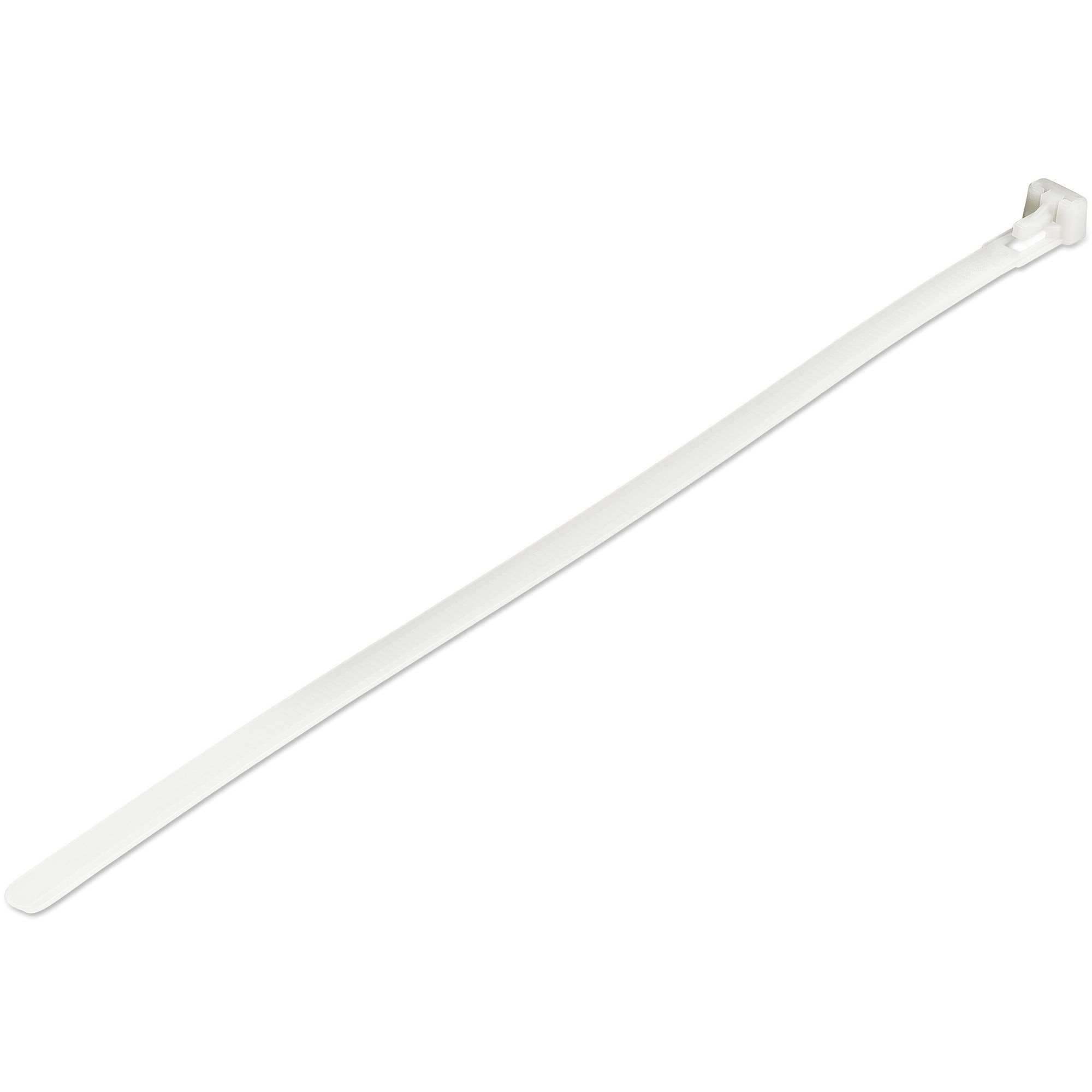 StarTech.com CBMZTRB10 kabelsamler Udløselig kabelbinder Nylon, Plast Hvid 100 stk