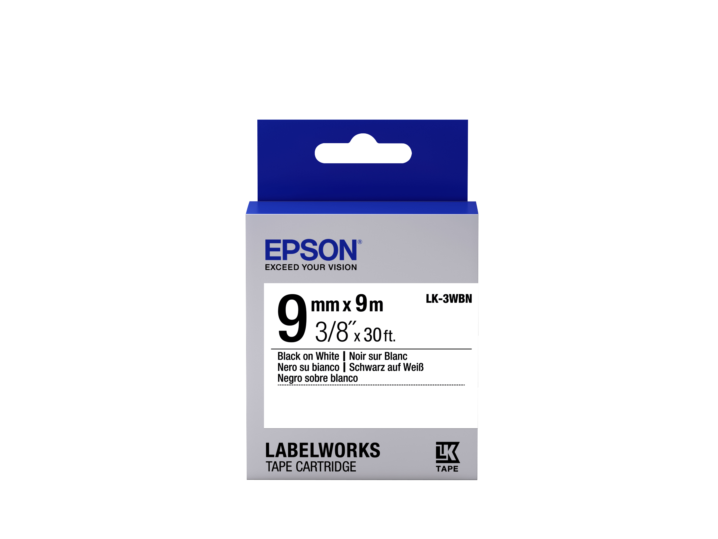 Epson LK-3WBN etiketbånd Sort på hvid