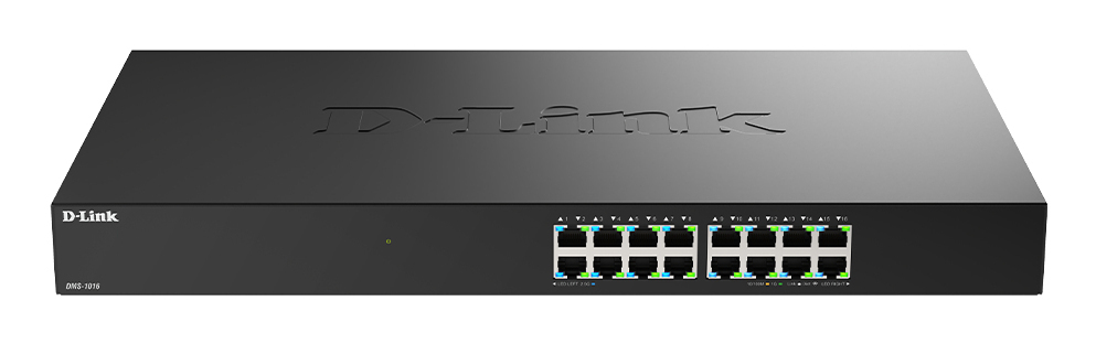 D-Link DMS-1016 Ikke administreret L2+ 2.5G Ethernet (100/1000/2500) Sort