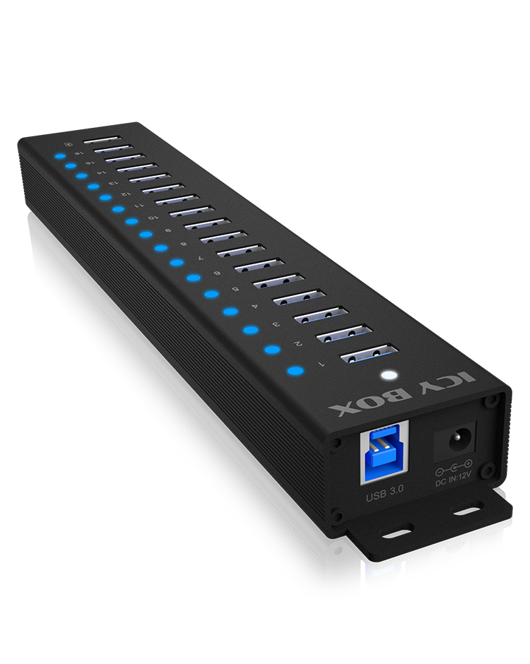 ICY BOX IB-HUB1717-U3 USB 3.2 Gen 1 (3.1 Gen 1) Type-A 5000 Mbit/s Sort