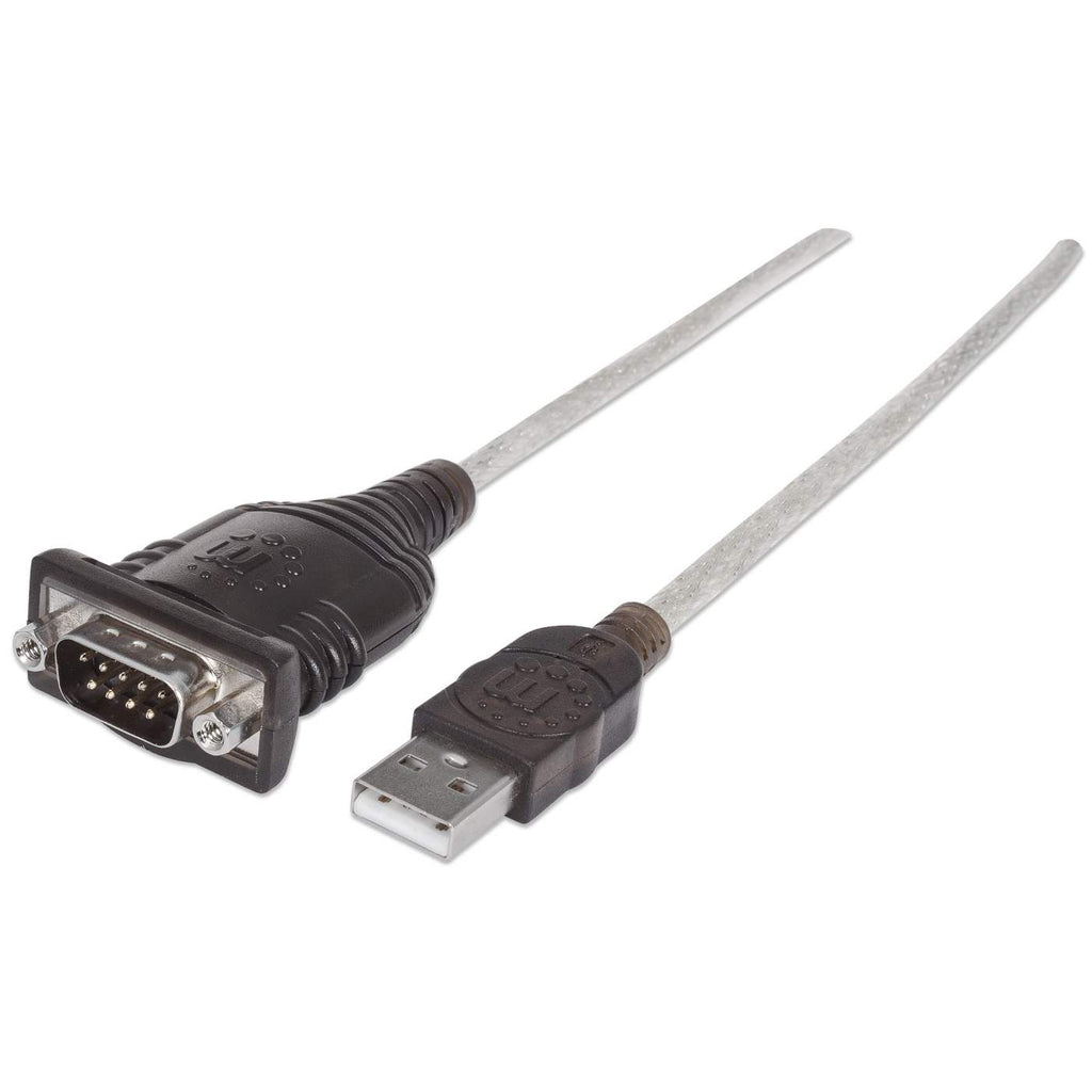 Manhattan 205153 serielkabel Sort, Transparent 0,45 m USB A Serial/COM/RS232/DB9