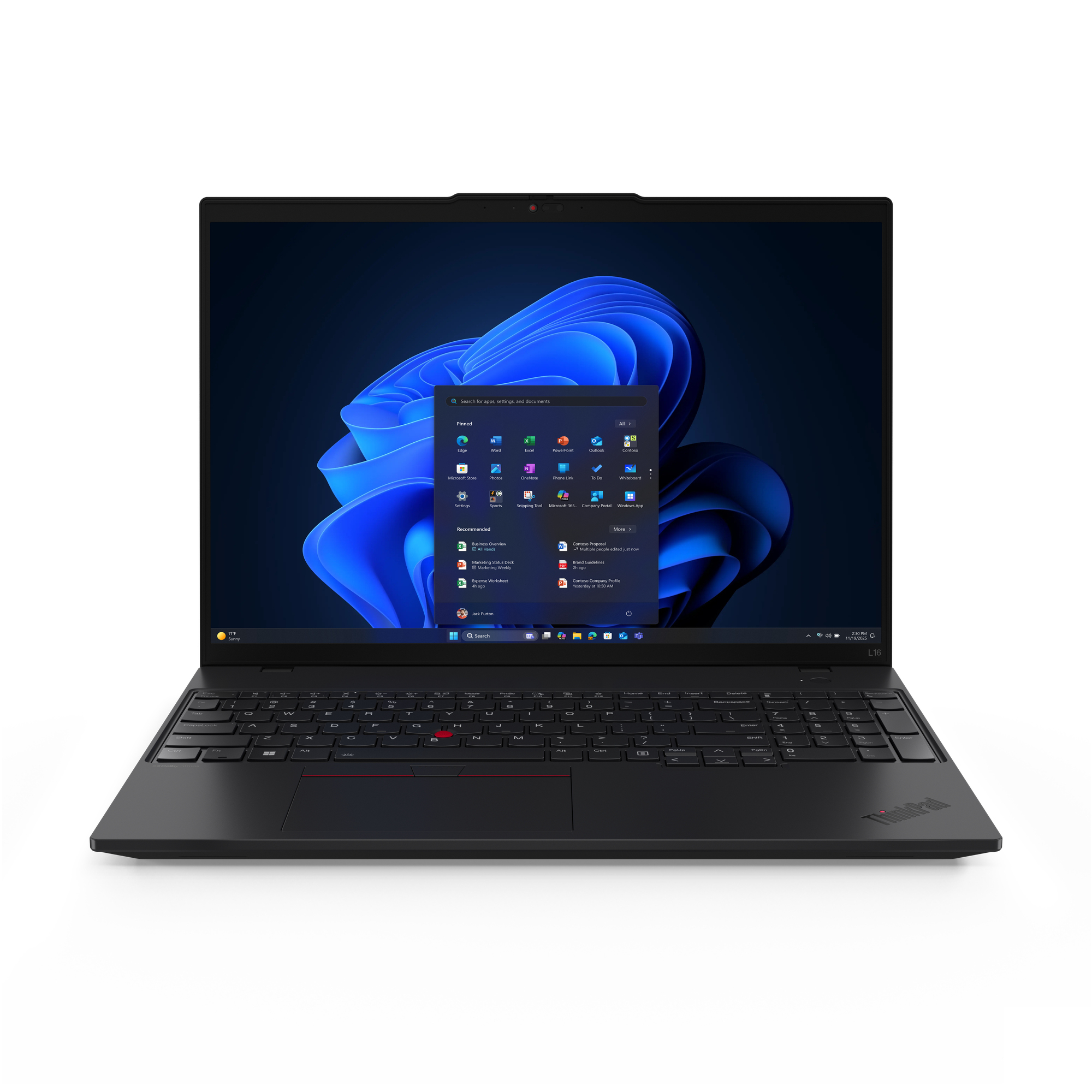 Lenovo ThinkPad L16 Gen 2 (AMD) Copilot+ PC AMD Ryzen AI 5 340 Laptop 40,6 cm (16") WUXGA 32 GB DDR5-SDRAM 1 TB SSD Wi-Fi 7 (802.11be) Windows 11 Pro Tysk Sort