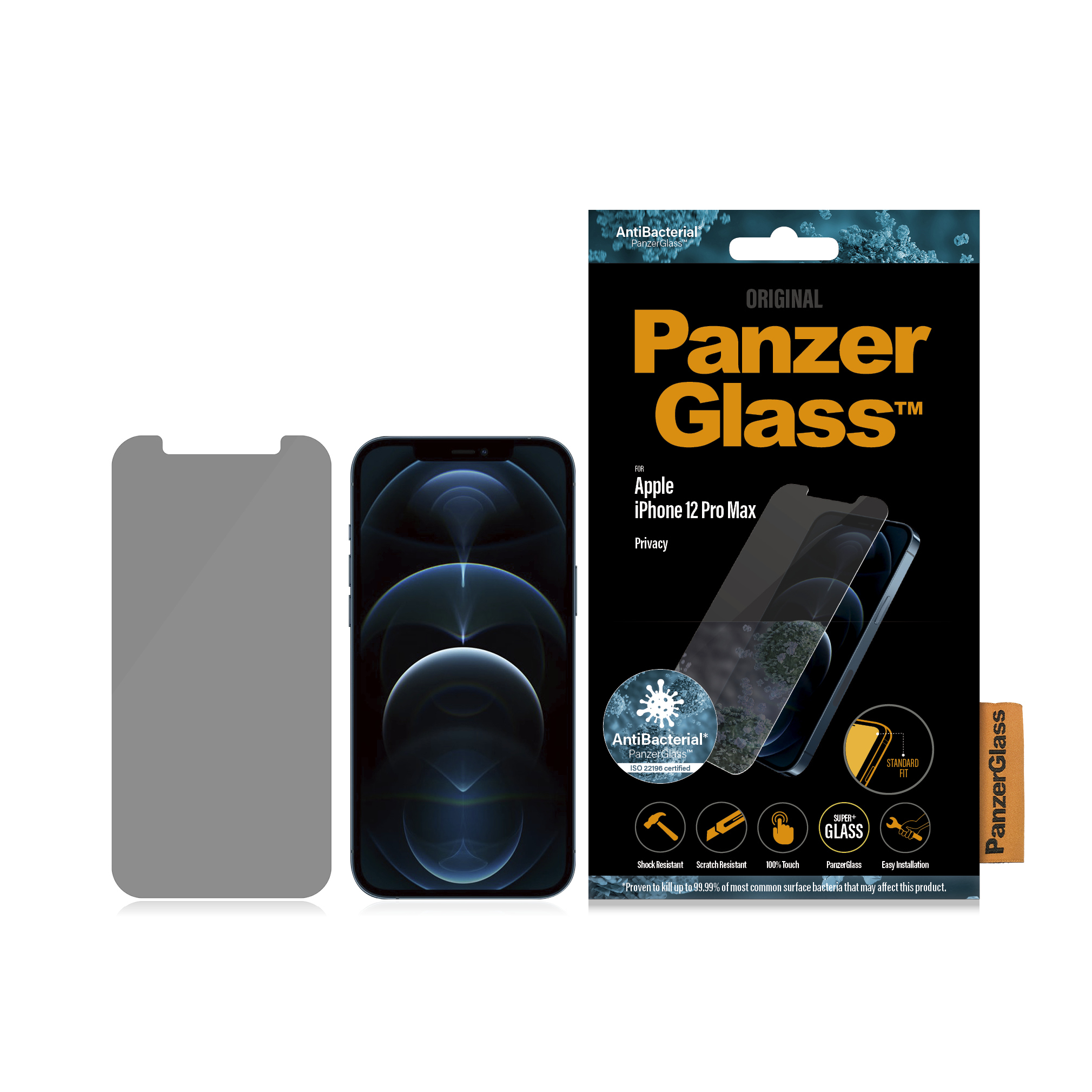 PanzerGlass ® Privacy Skærmbeskyttelse Apple iPhone 12 Pro Max | Standard Fit