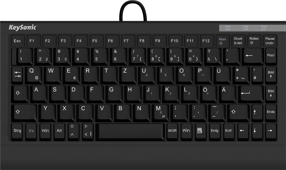 KeySonic ACK-595C+ (DE) tastatur Kontor USB QWERTZ Tysk Sort