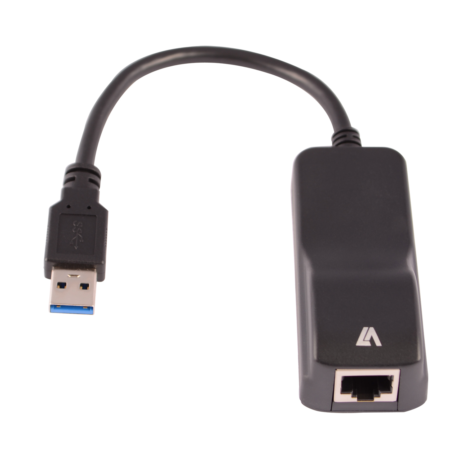 V7 CBLUSB3RJ-1E kabel kønsskifter 1x USB 3.0 1x RJ45 Sort