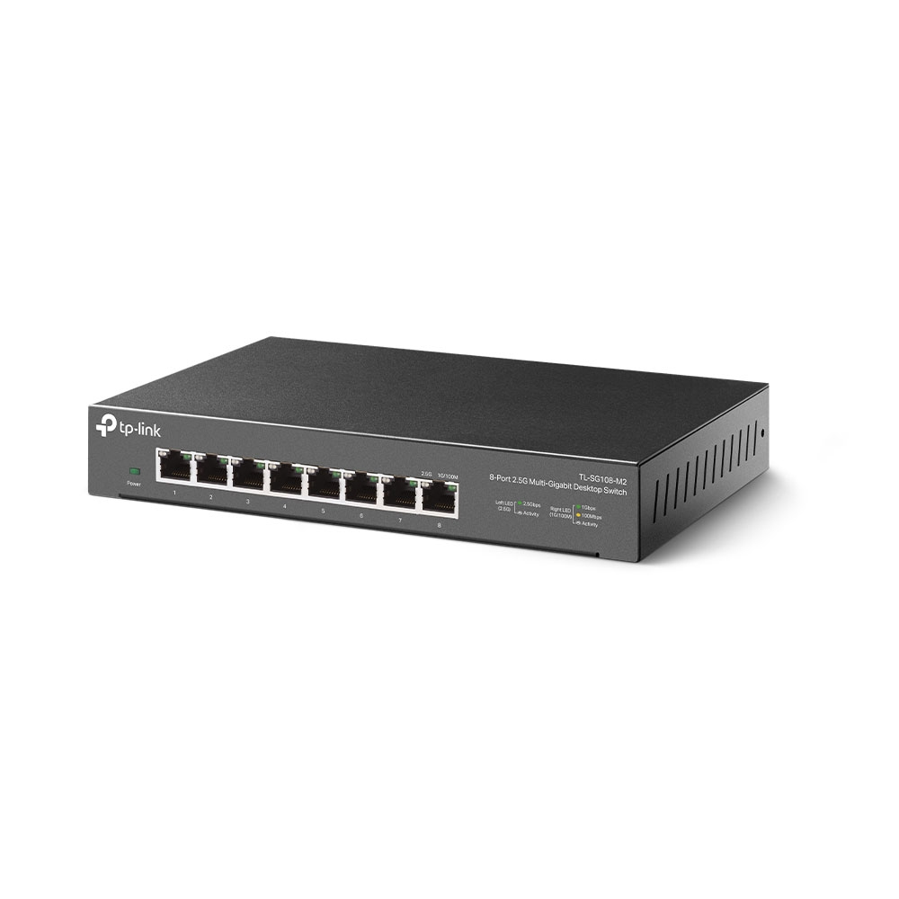 TP-Link TL-SG108-M2 netværksswitch Ikke administreret 2.5G Ethernet (100/1000/2500) Sort