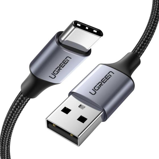 Ugreen 60126 USB-kabel 1 m USB C USB A Sort, Grå