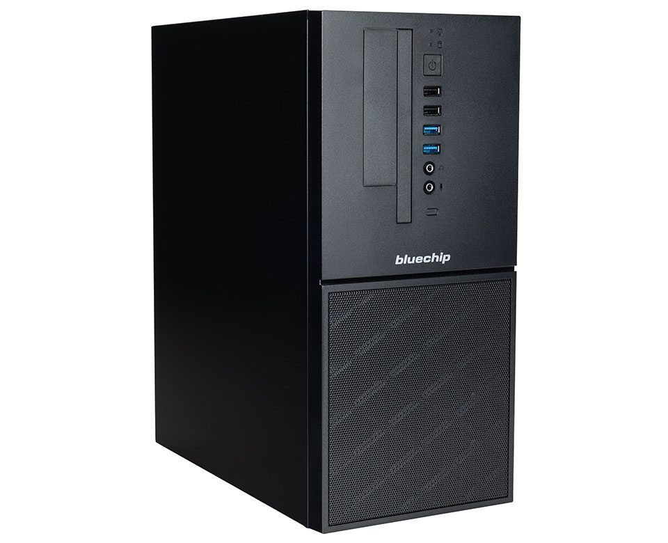 bluechip BUSINESSline T3300 Intel® Core™ i3 i3-14100 16 GB DDR5-SDRAM 500 GB SSD Windows 11 Pro Mini Tower PC Sort