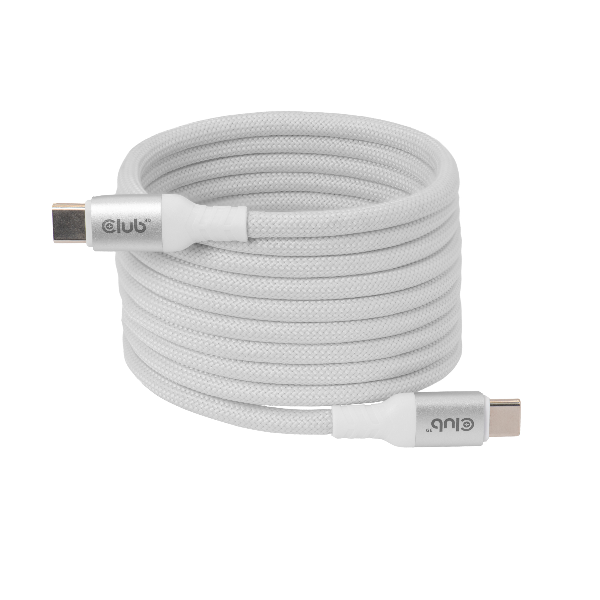 CLUB3D CLUB 3D USB-C Magnetic-Coil Cable White USB-kabel 2 m USB C Hvid