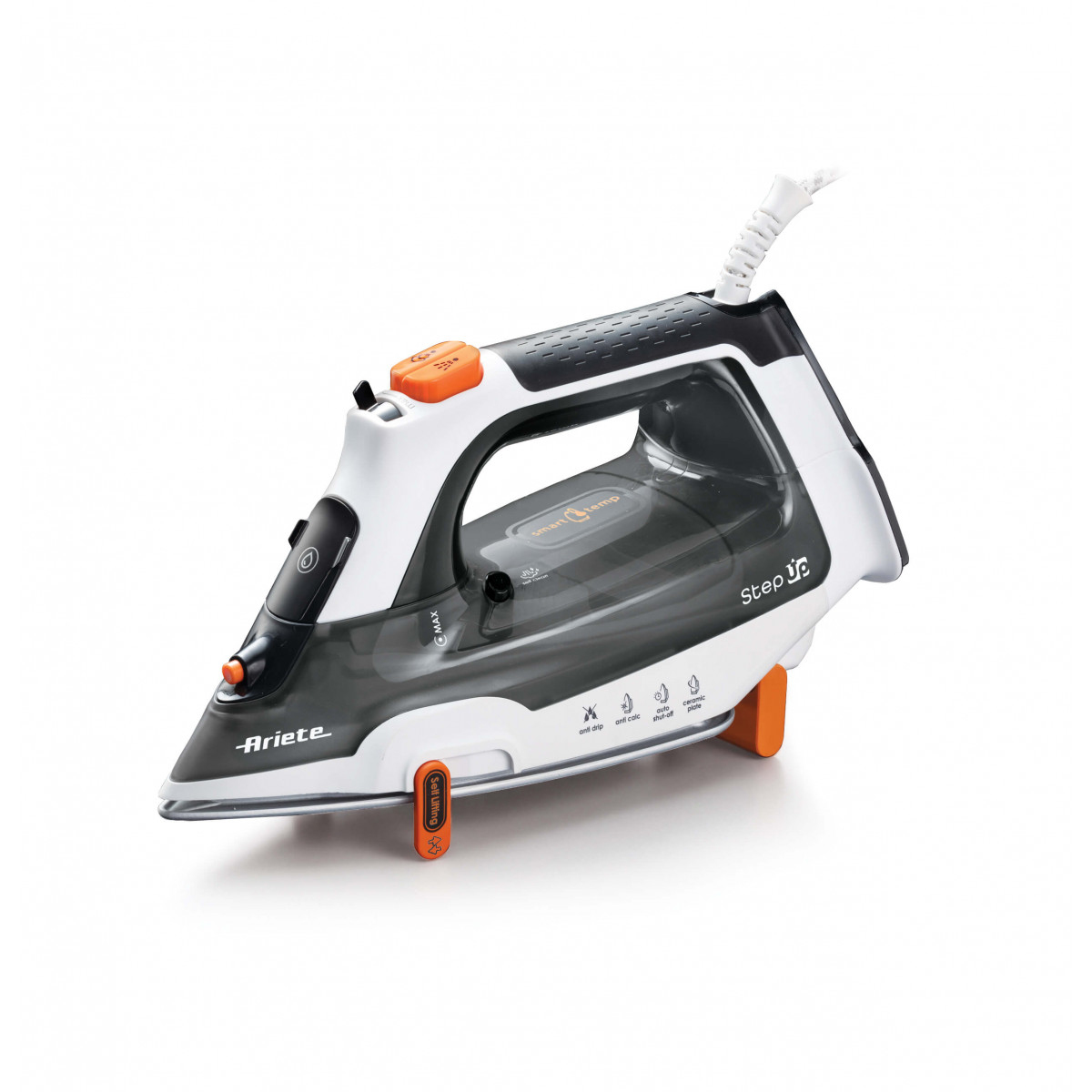 Ariete 6190/00 Tør & dampstrygejern Keramisk ultra-glidende strygesål 2400 W Grå, Sort