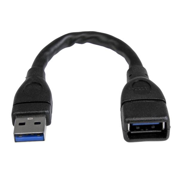 StarTech.com USB3EXT6INBK USB-kabel USB 3.2 Gen 1 (3.1 Gen 1) 0,152 m USB A Sort