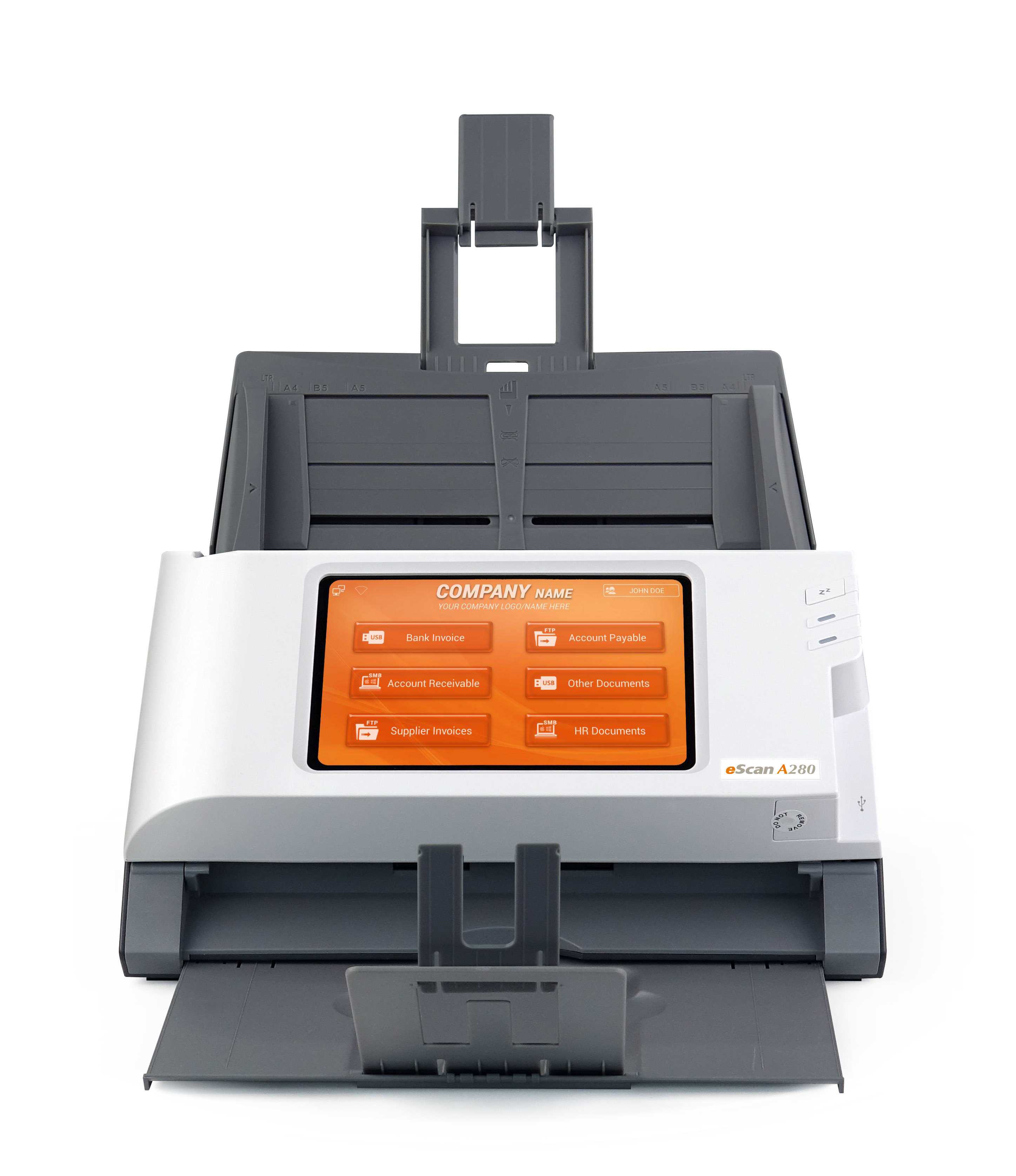 Plustek eScan A280 Enterprise ADF-scanner 600 x 600 dpi A4 Sort, Hvid