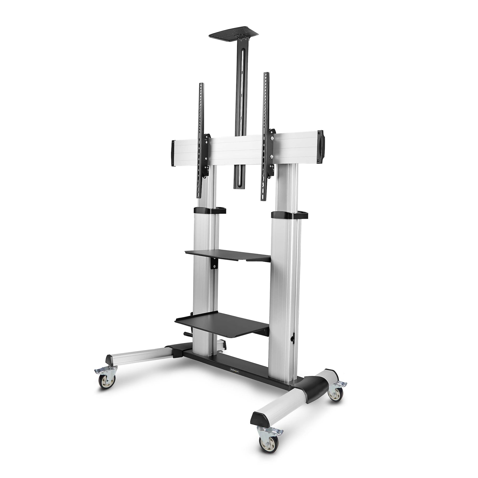 StarTech.com 1110C-MOBILE-TV-CART tv-beslag 2,54 m (100") Sort, Sølv