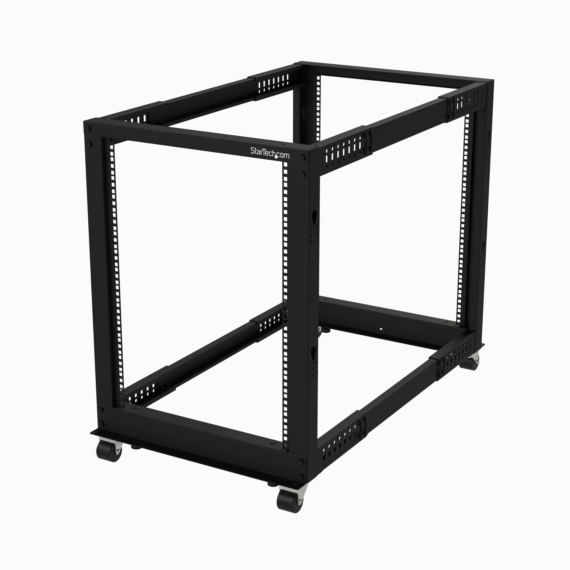 StarTech.com 4POSTRACK15U stativ 15U Fritstående reol Sort