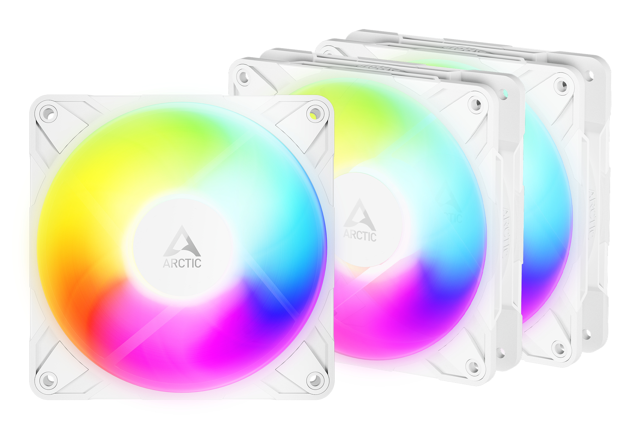 ARCTIC Freezer P12 Pro Reverse A-RGB (White) - 3 Pack Computerkabinet Ventilator 12 cm Hvid 3 stk