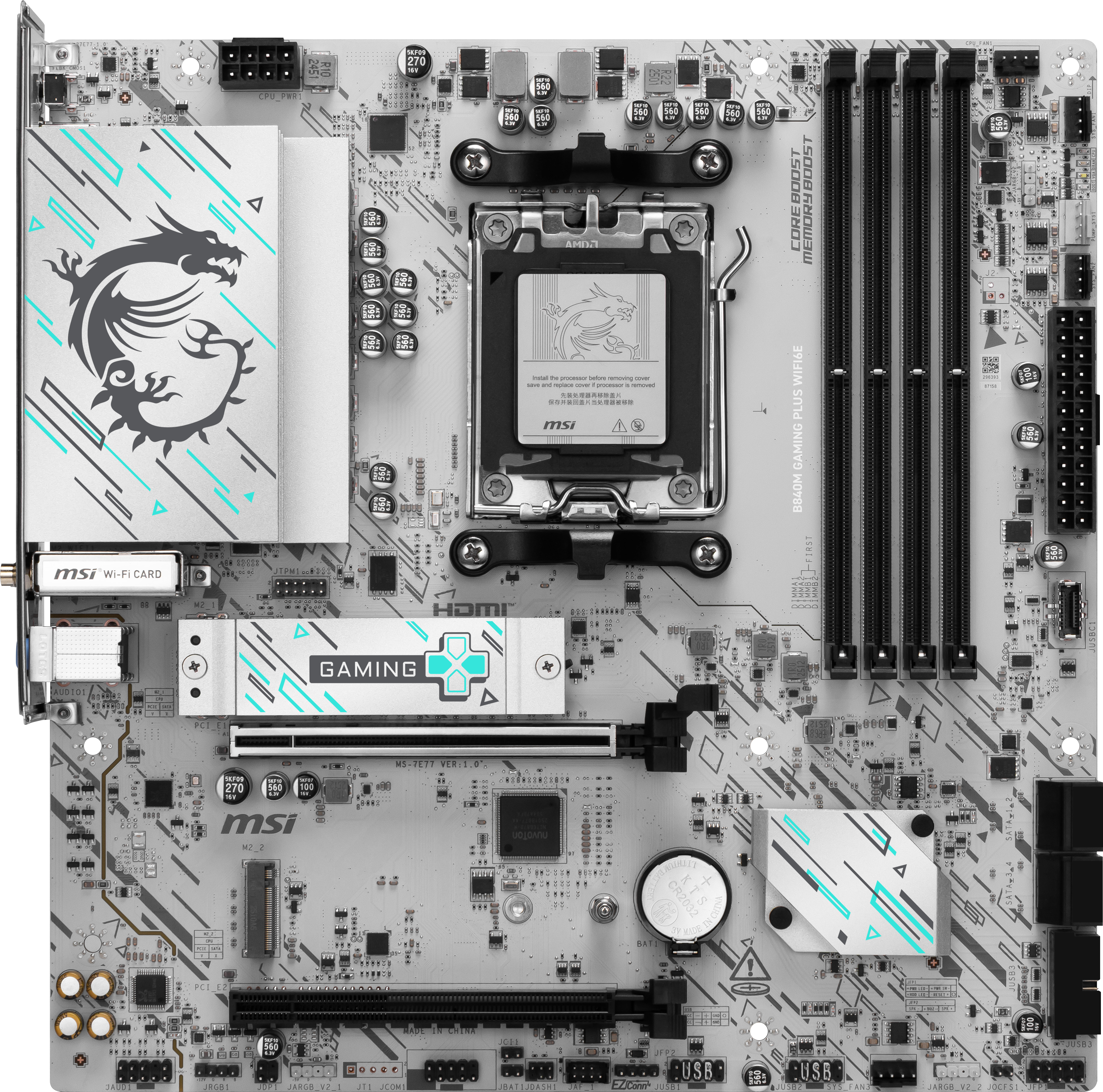 MSI B840M GAMING PLUS WIFI6E bundkort AMD B840 Sokkel AM5 micro ATX