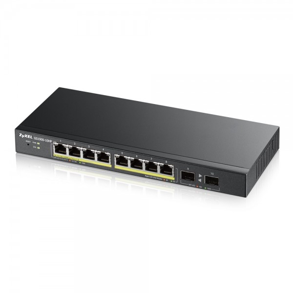 Zyxel GS1900-8HP v3 PoE Administreret L2 Gigabit Ethernet (10/100/1000) Strøm over Ethernet (PoE) Sort