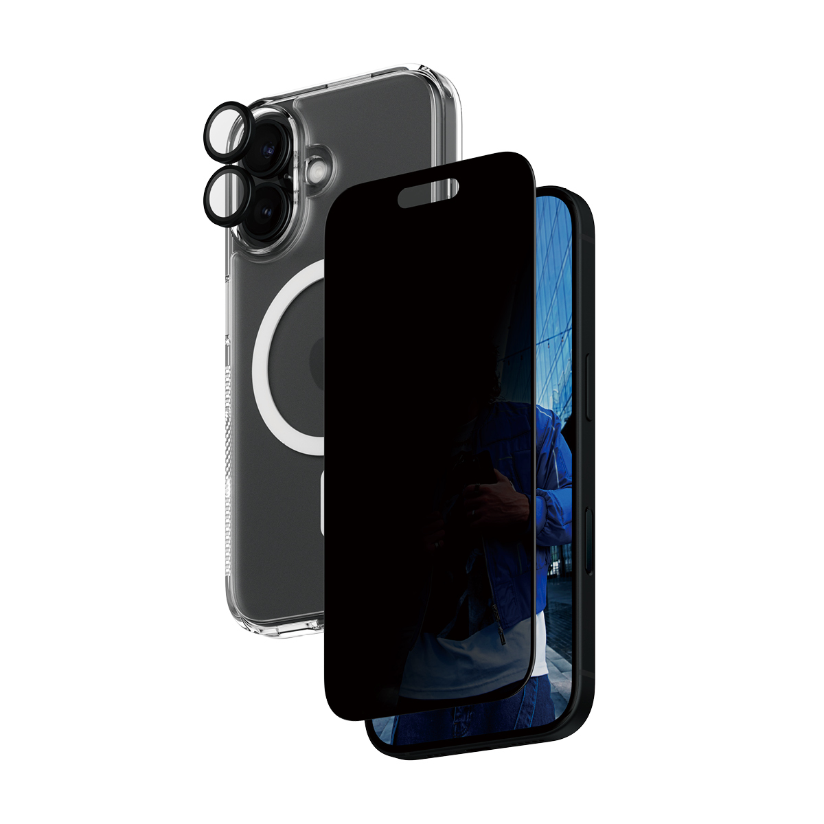 PanzerGlass ® 3-i-1 Privacy Beskyttelsespakke iPhone 16