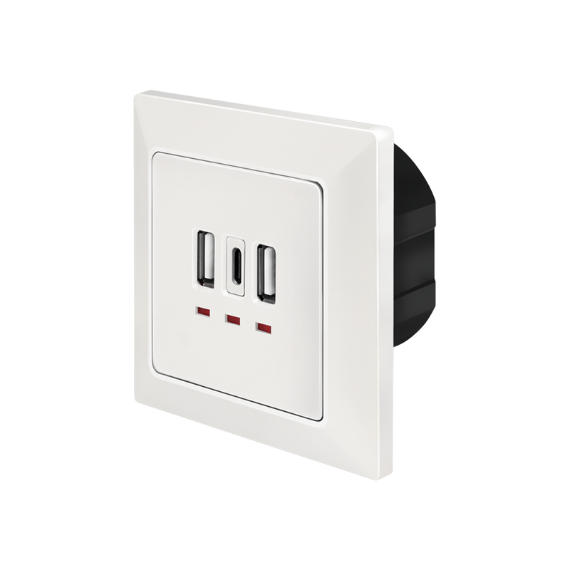 LogiLink PA0254 stikkontakt 2 x USB A + 1 x USB C Hvid